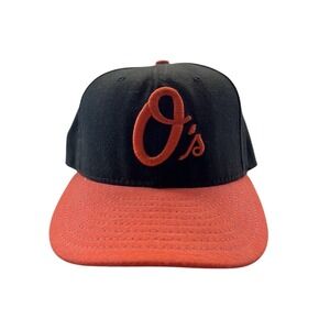 Vintage New Era Baltimore Orioles Hat Fitted 7 1/4 Black Orange 59Fifty On Field